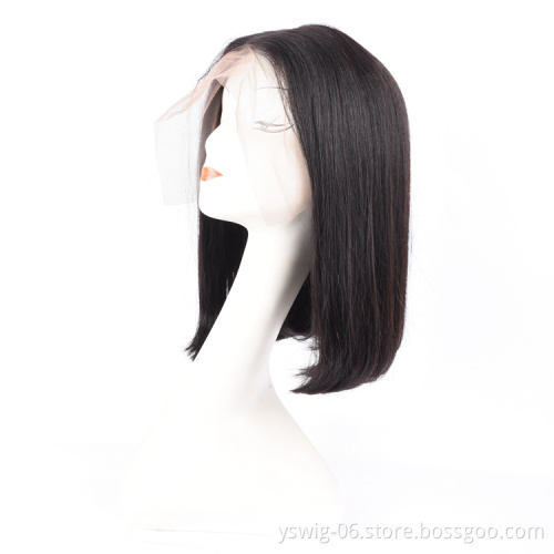 Wholesale Price Gluess Short Hair Straight Brazilian Human Hair 4*4 13*4 Lace Front Bob Wigs Pixie Cut